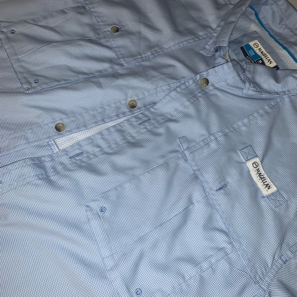 Magellan Men’s Button Down Shirt Blue - Picture 5 of 7